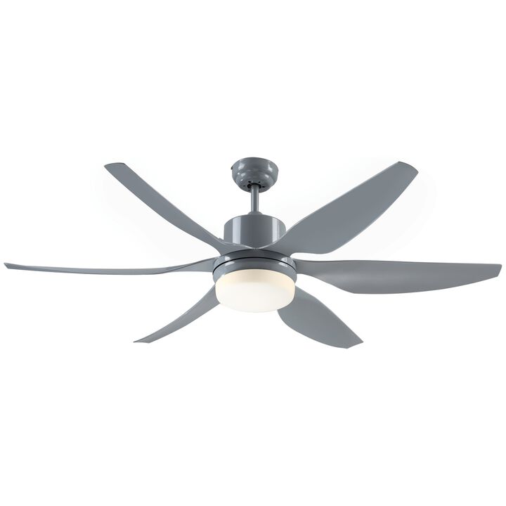 Grey Ceiling Illumination: 52" Fan with LED Light and Remote