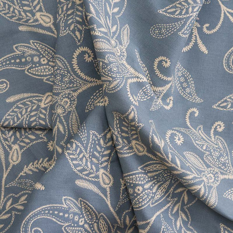 Ellis Curtain Lexington Leaf Pattern on Colored Ground Curtain Tiers