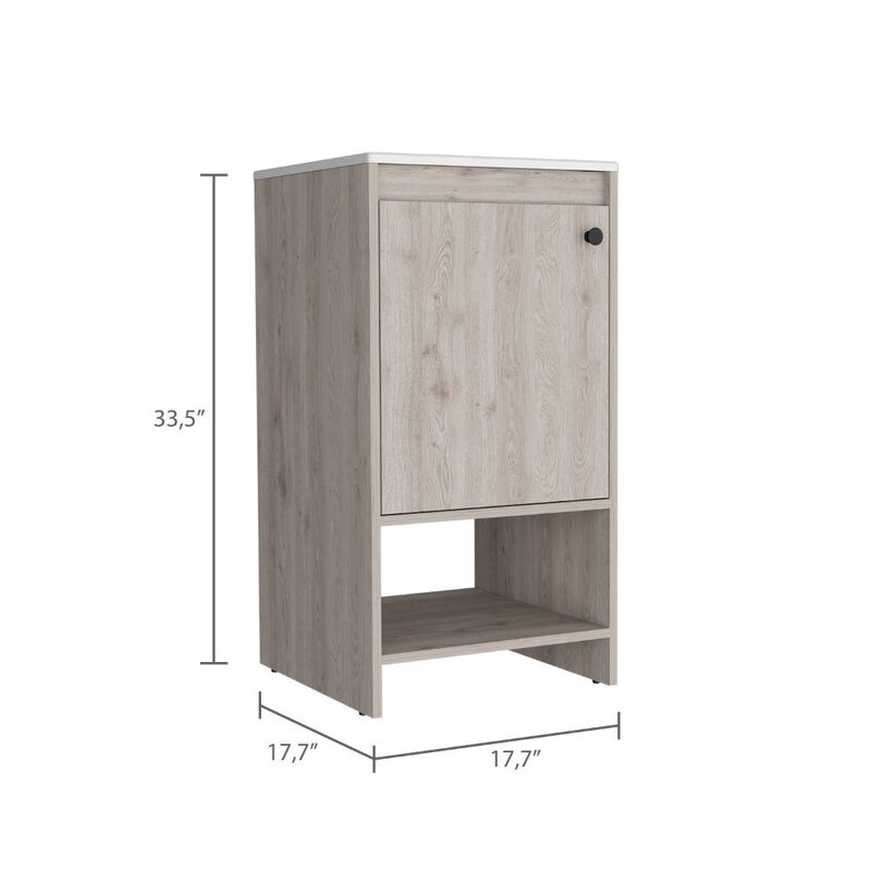 DEPOT E-SHOP Braavos Bathroom Vanity, Sink, Two Shelves, Single Door Cabinet