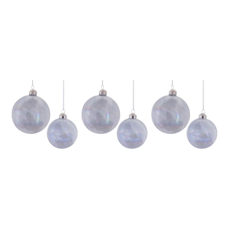 Irredescent Glass Ball Ornament (Set of 6)