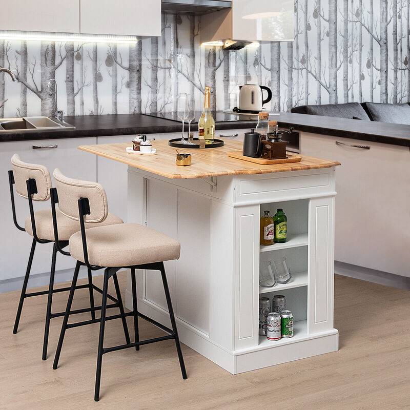 Kitchen Island with Storage and 3-Level Adjustable Shelves