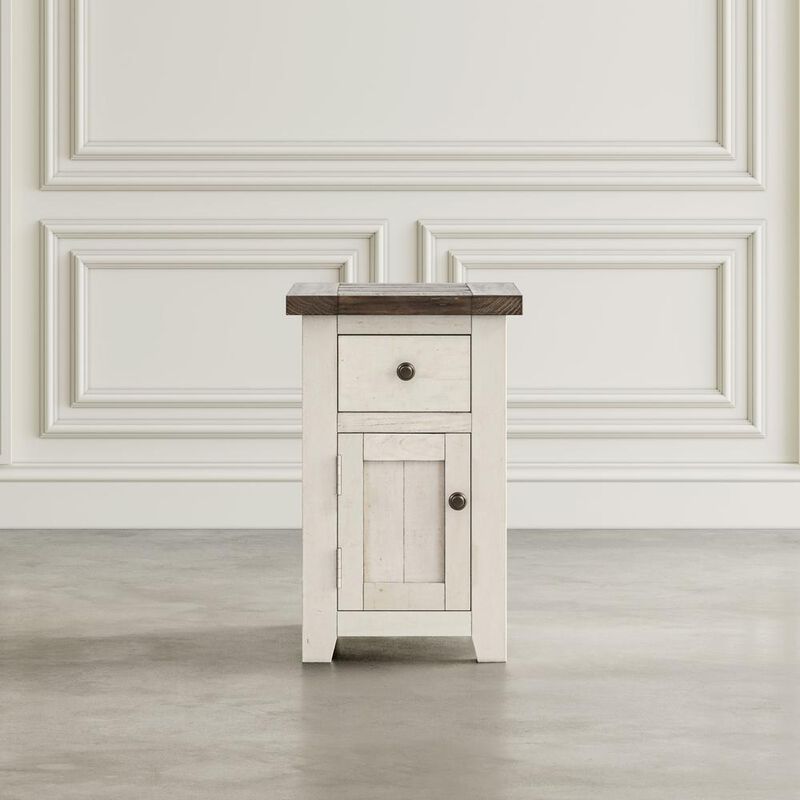 Jofran Rustic Reclaimed Pine Farmhouse Chairside Table