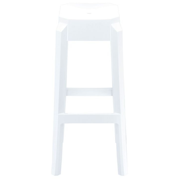 29.5" Black Transparent Outdoor Patio Solid Bar Stool