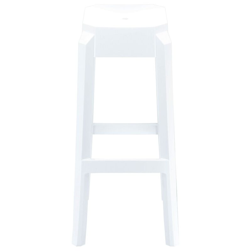 29.5" Black Transparent Outdoor Patio Solid Bar Stool