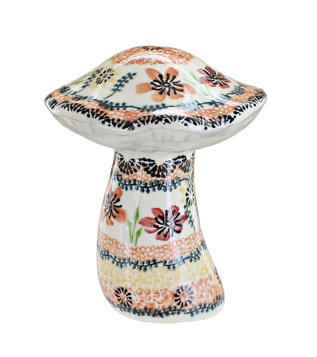 Blue Rose Polish Pottery Marigold Medium Mushroom