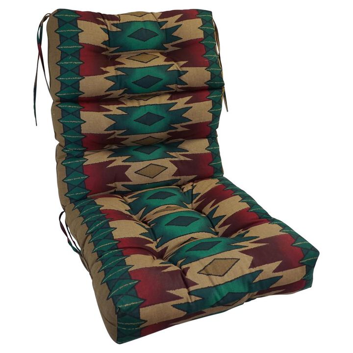 Blazing Needles 22-inch by 45-inch Jacquard Chenille Tufted Chair Cushion  922X45BF-S1-ID-057