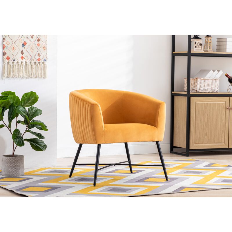 Luxurious Design Accent Chair Velvet Clean Line Design Fabric