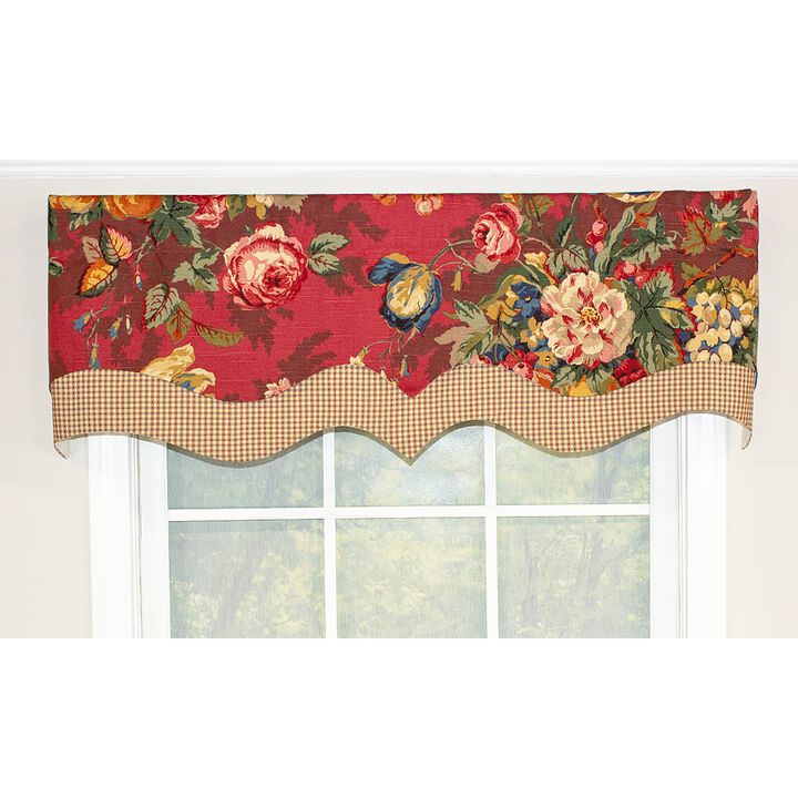 Queensland D-Regal 3" Rod Pocket Contrast fabric Valance 50" x 17" by RLF Home