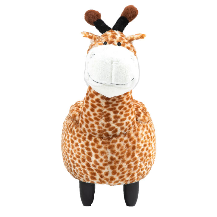 Brown Giraffe Animal Storage Ottoman