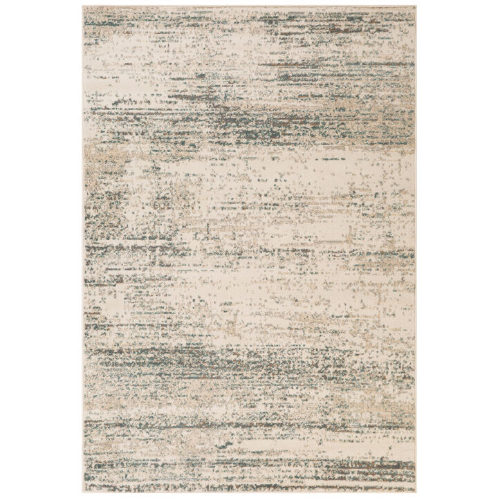 Alpine Grace Ivory Striped Area Rug 7'10" x 10'2"