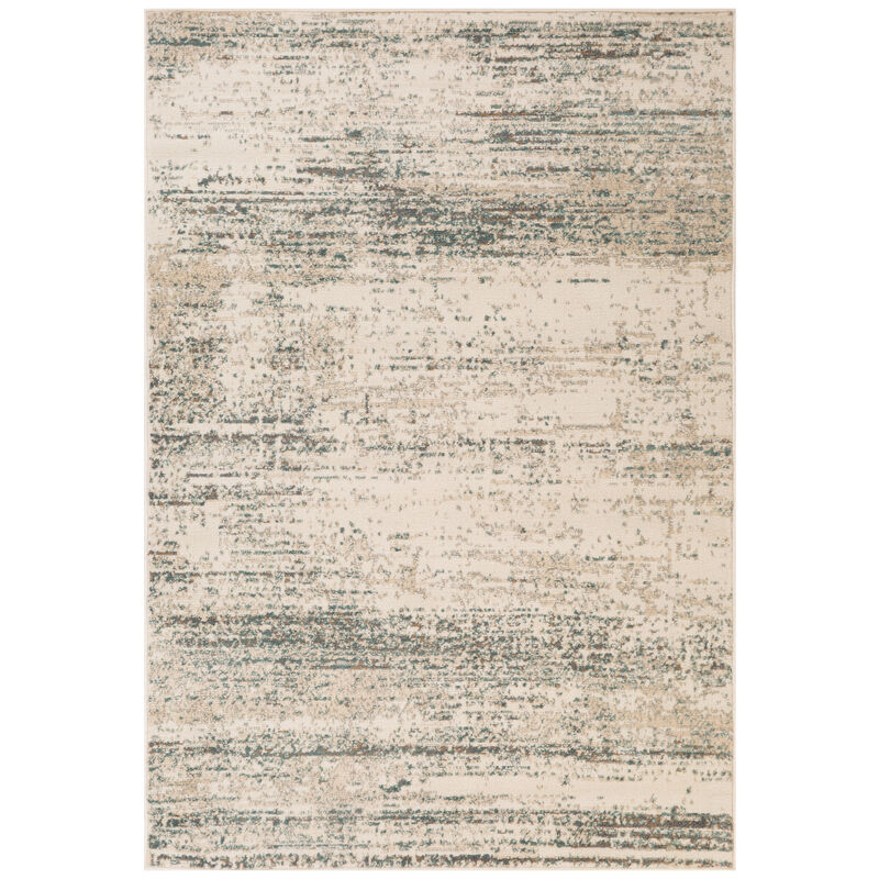 Alpine Grace Ivory Striped Area Rug 7'10" x 10'2"