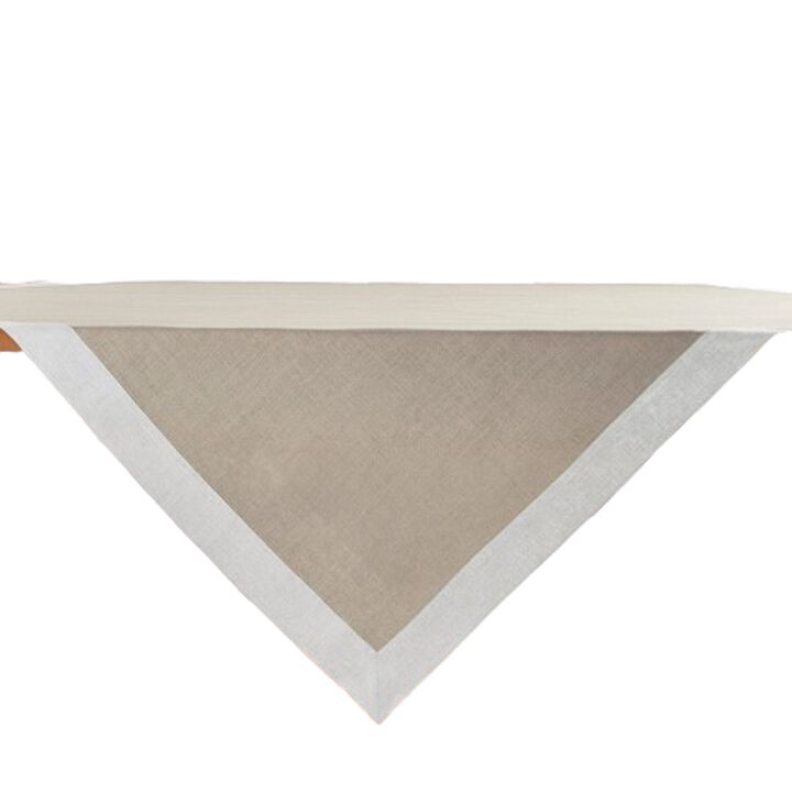 Solino Home 100% Pure Linen Table Throw 52 x 52 Inch | Festive Edge