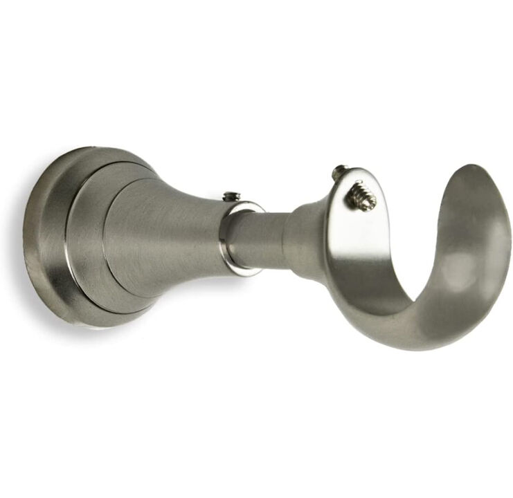 Linen Avenue Single Rod Decorative Bracket Round, 2 Pack Brass
