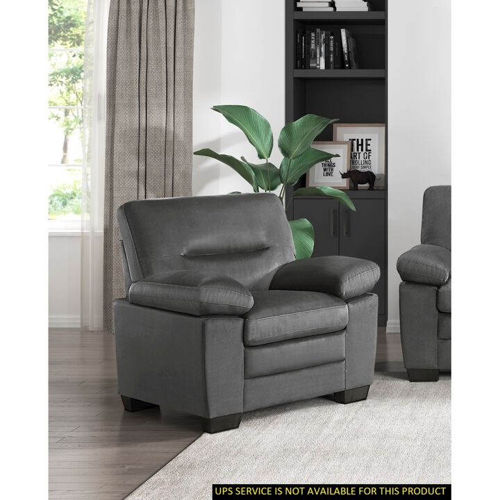 Modern Sleek Design Living Room Furniture 1 Piece Chair Dark Fabric Upholstered Comfortable