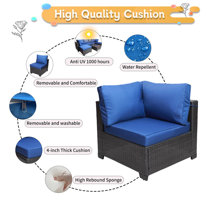 Merax Outdoor Garden Patio Furniture 7-Piece Sofa Sets