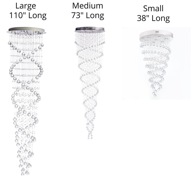 Crystal Chandelier Double Helix 12 LED Light