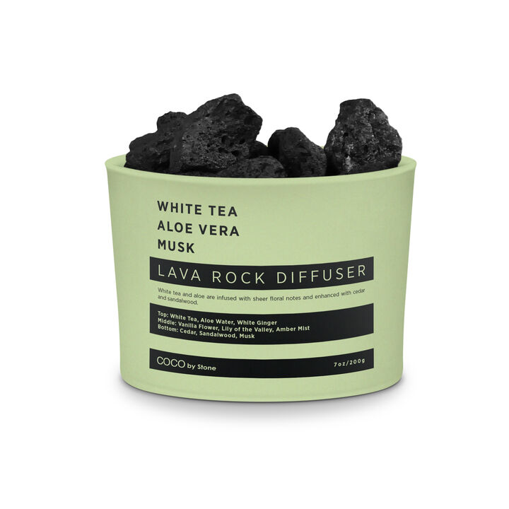 Lava Rock Diffuser - White Tea, Aloe Vera , Musk