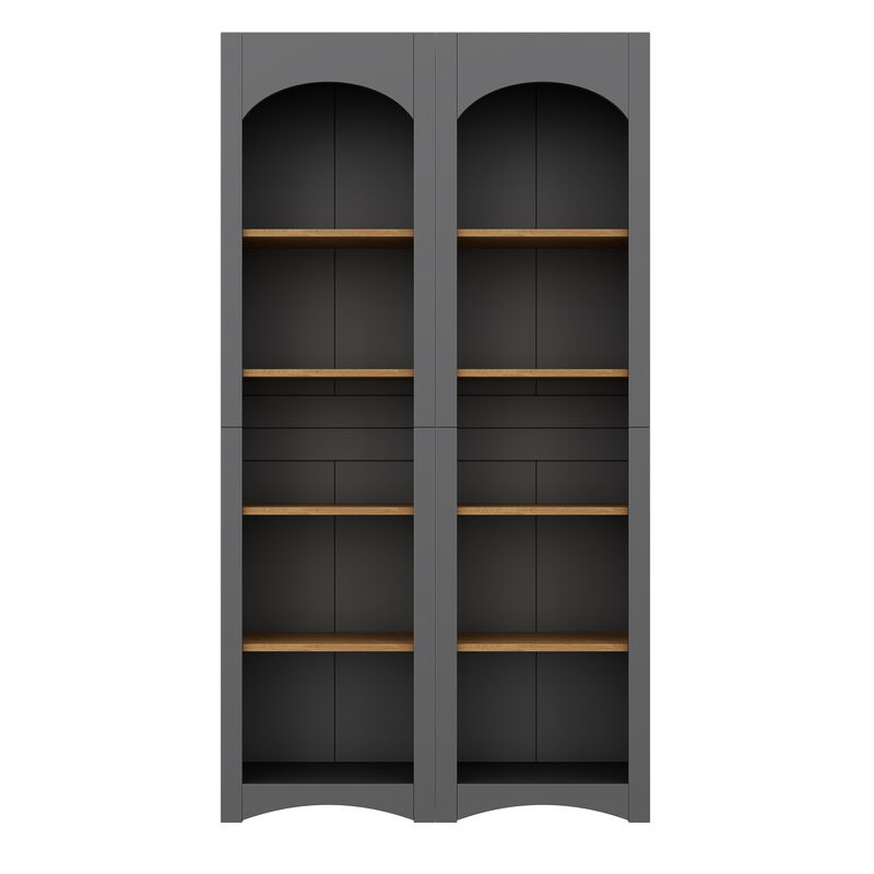 Merax Farmhouse 5 Tier Bookshelf Bookcase Storage Cabinet
