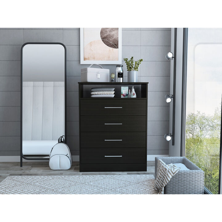 Cassville 4-Drawer 1-Shelf Dresser Black Wengue