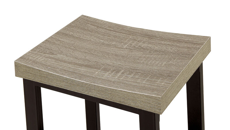 5 Piece Wooden Counter Height Table Set In Natural Brown And Black - Benzara