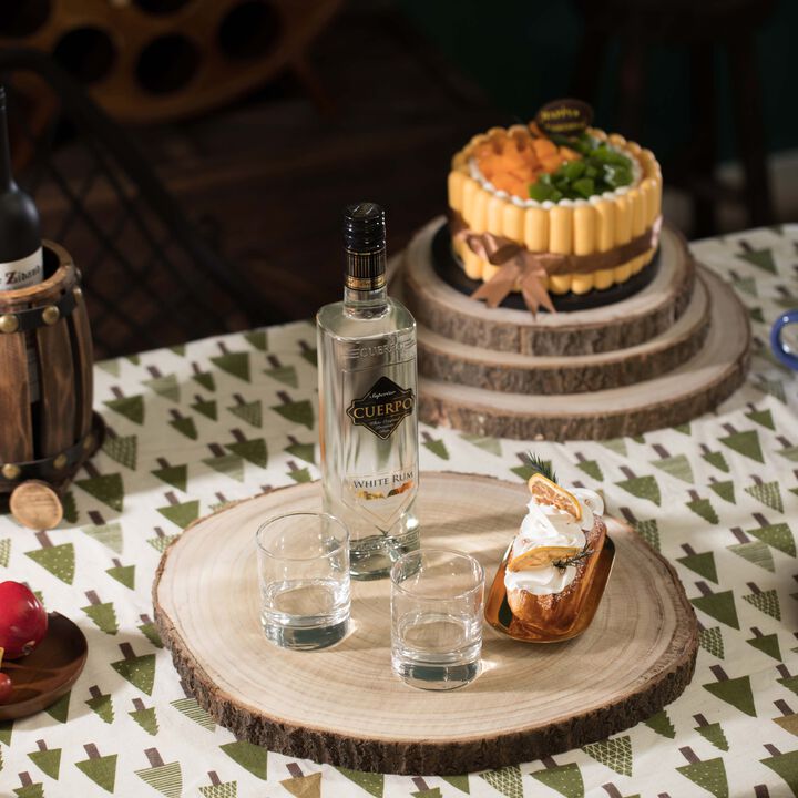Barky Natural Wood Slabs Rustic Ornament Slice Tray Table Charger 16" set of 4