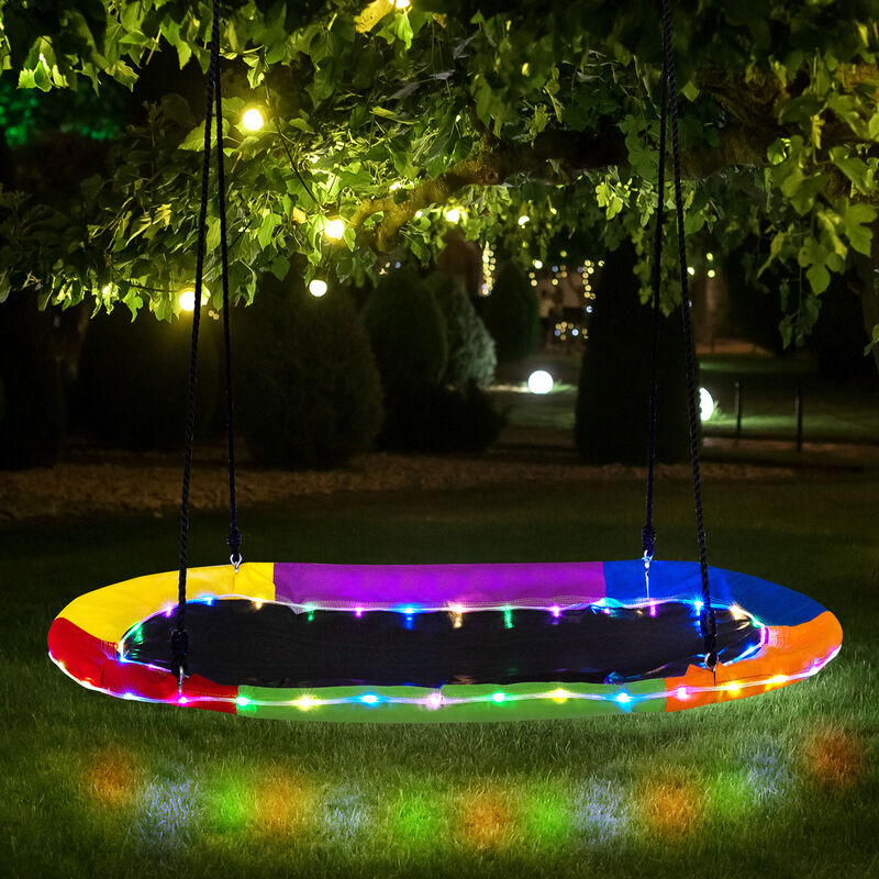 Saucer Swing with LED Lights for Kids and Adults