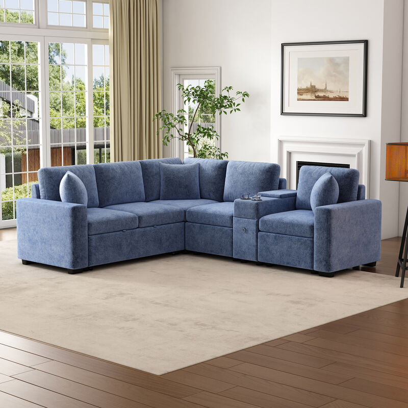 Merax L-shaped Convertible Sectional Sofa Sleeper