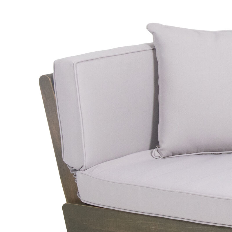 Merax Acacia Wood Patio Convertible Couch Sofa Bed