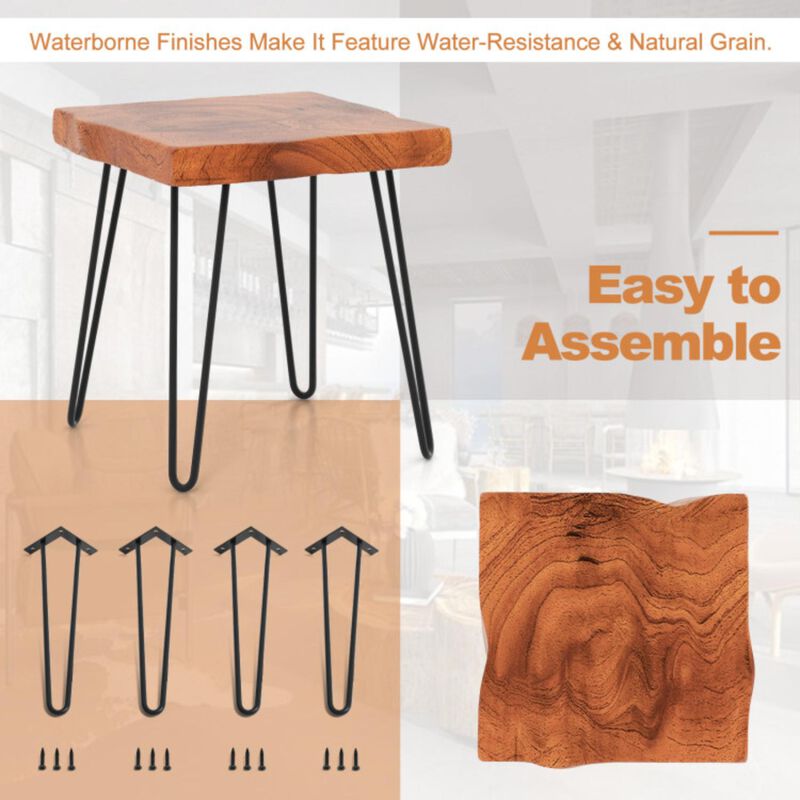 Hivvago Square Reclaimed Recycled Teak Wood End Table