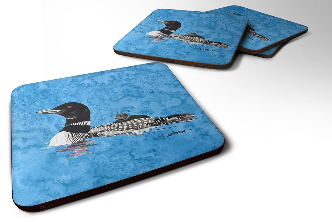 Caroline's Treasures 8718FC Loon Foam Coasters (Set of 4), 3.5 H x 3.5 W, Multicolor