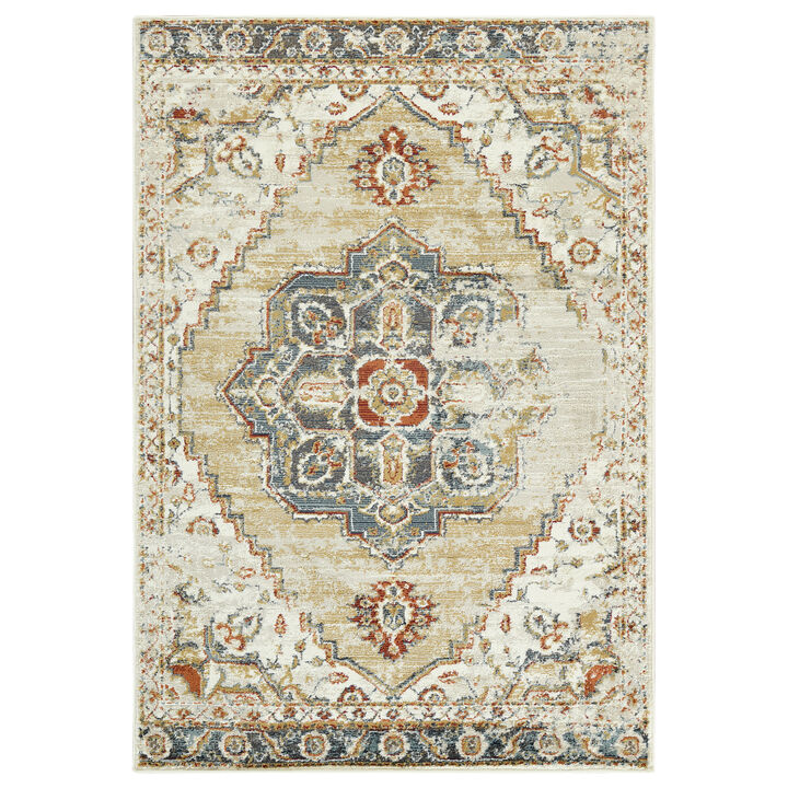 Allure Marmet Gold Medallion Area Rug 5'1"x7'6"