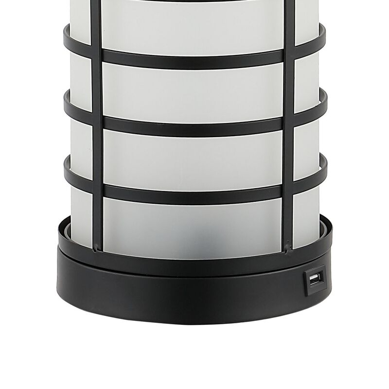 Jayce Modern Industrial Iron Nightlight LED Table Lamp with USB Charging Port