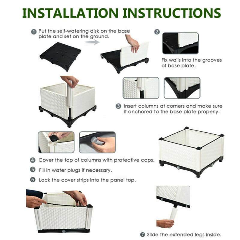 4PCS Raised Garden Bed, Elevated Planter Box Set for Outdoor Gardening