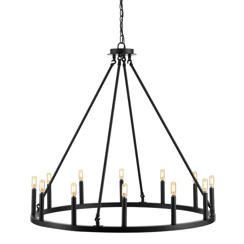 Oberto Ring Iron Rustic Farmhouse LED Chandelier