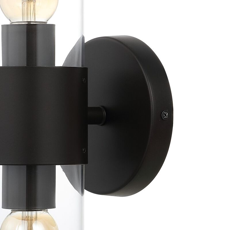Quinn Farmhouse Industrial Iron/Acrylic LED Sconce