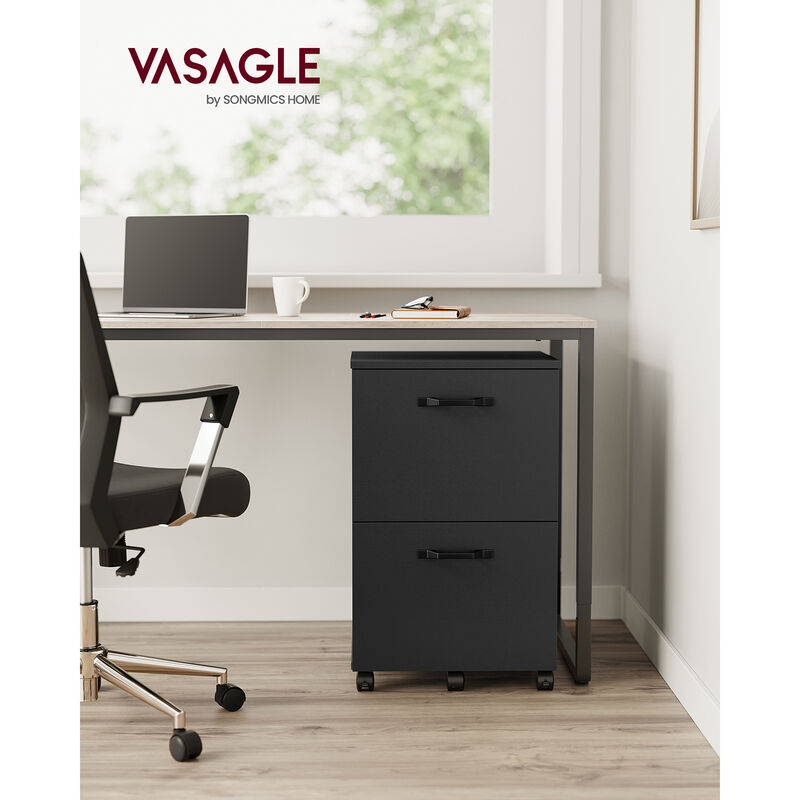 Rolling File Cabinet with 2 Drawers for A4 and Letter-Sized Documents