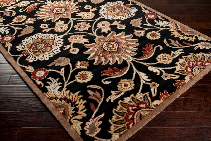 Caesar CAE-1192 6' x 9' Oval Black Rug