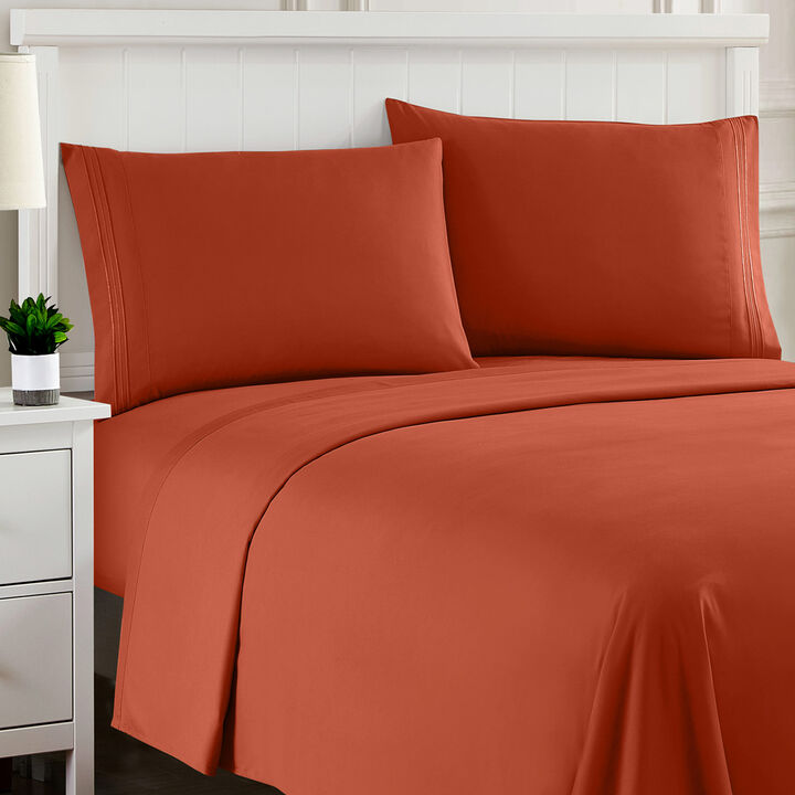 5 Piece Sheet Set, Ultra Soft 1800 Series Collection - Split King, Royal Blue
