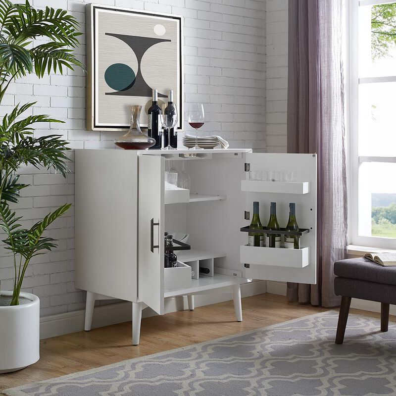Crosley Furniture Landon Bar Cabinet White