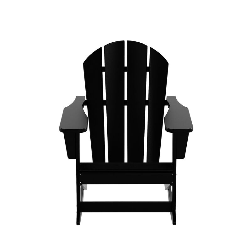 WestinTrends 3-Piece Outdoor Patio Rocking Adirondack Chairs with Side Table Set