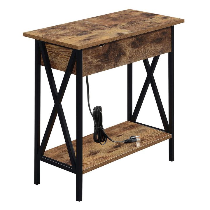 Convience Concept, Inc. Tucson Flip Top End Table with Charging Station and Shelf