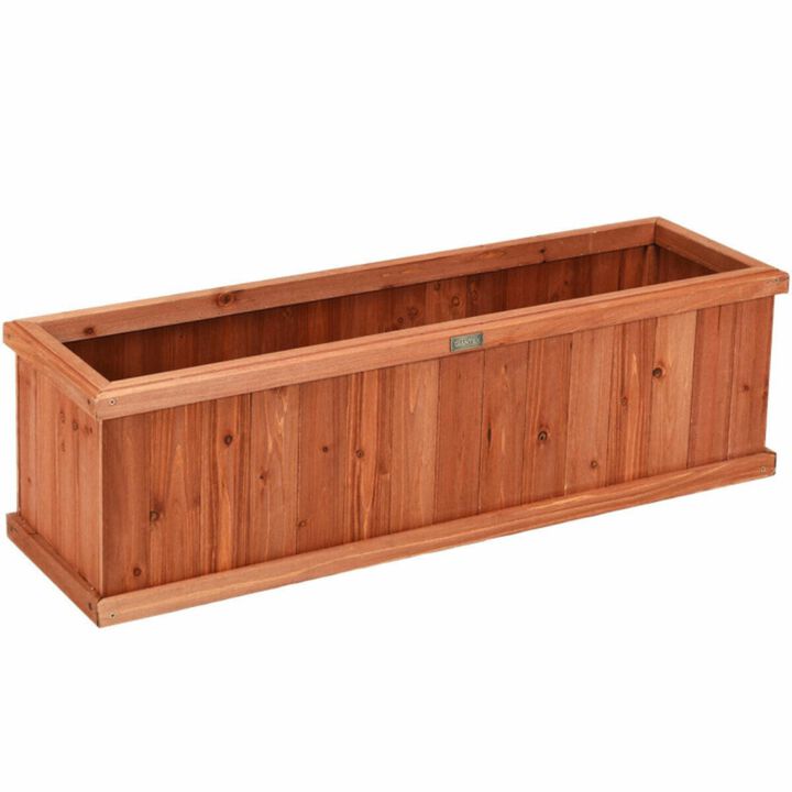 Hivvago Wooden Decorative Planter Box for Garden Yard and Window