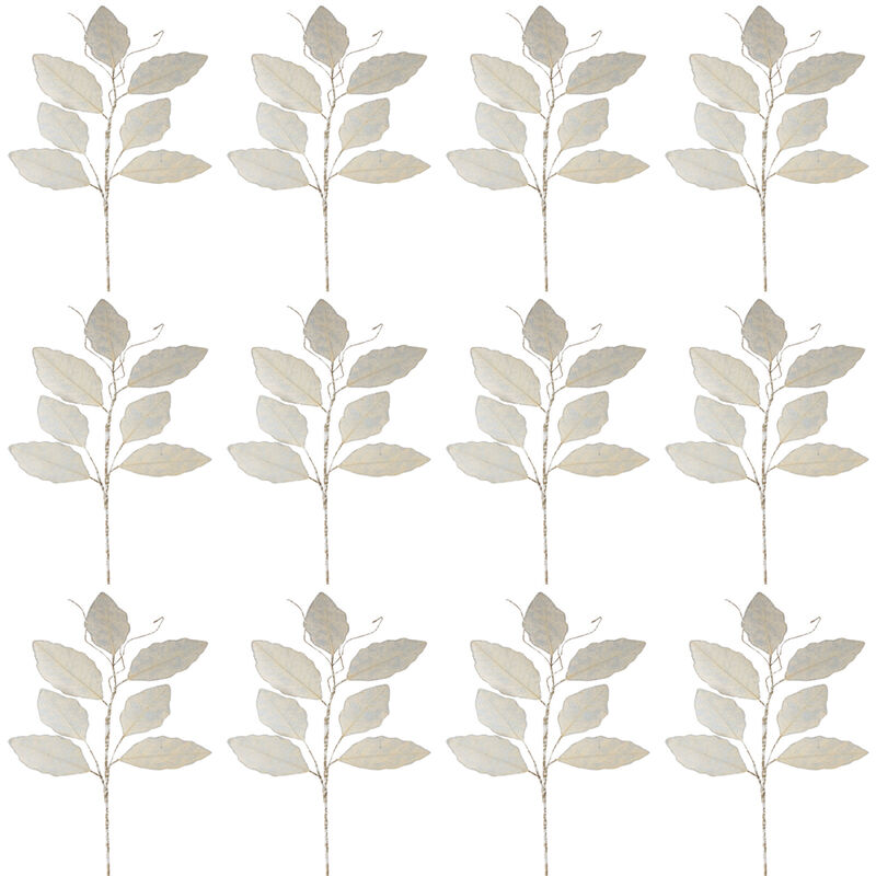 Set of 12 Magnolia Leaf Sprays with Twig Accents for Fall Décor and Floral Arrangements