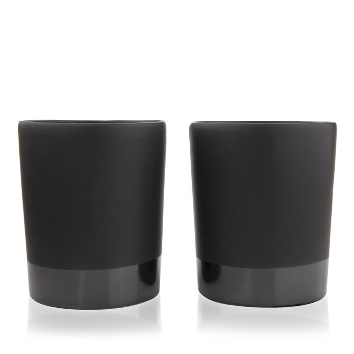 Stoneware Tumblers in Black Set of 2