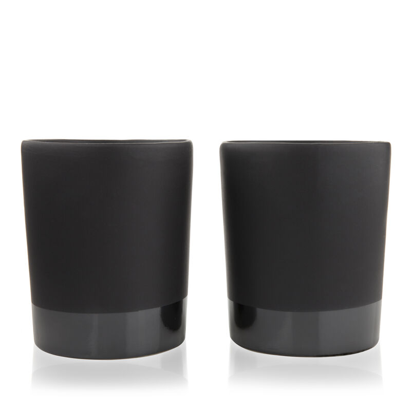 Stoneware Tumblers in Black Set of 2