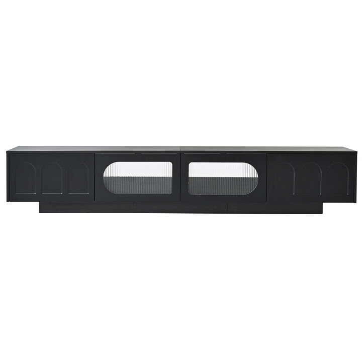 Merax Media Console with Arched Cabinet TV Stand