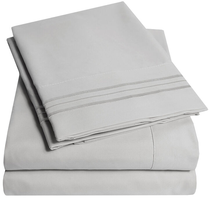5 Piece Sheet Set, Ultra Soft 1800 Series Collection - Split King, Royal Blue