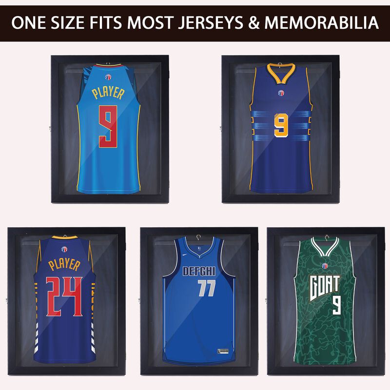 Memorabilia Showcase: 32"x24" Black Acrylic Sports Jersey Display Case