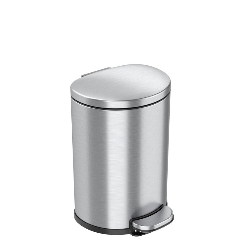 iTouchless 2 Gallon / 7.6 Liter SoftStep Semi-Round Step Pedal Trash Can