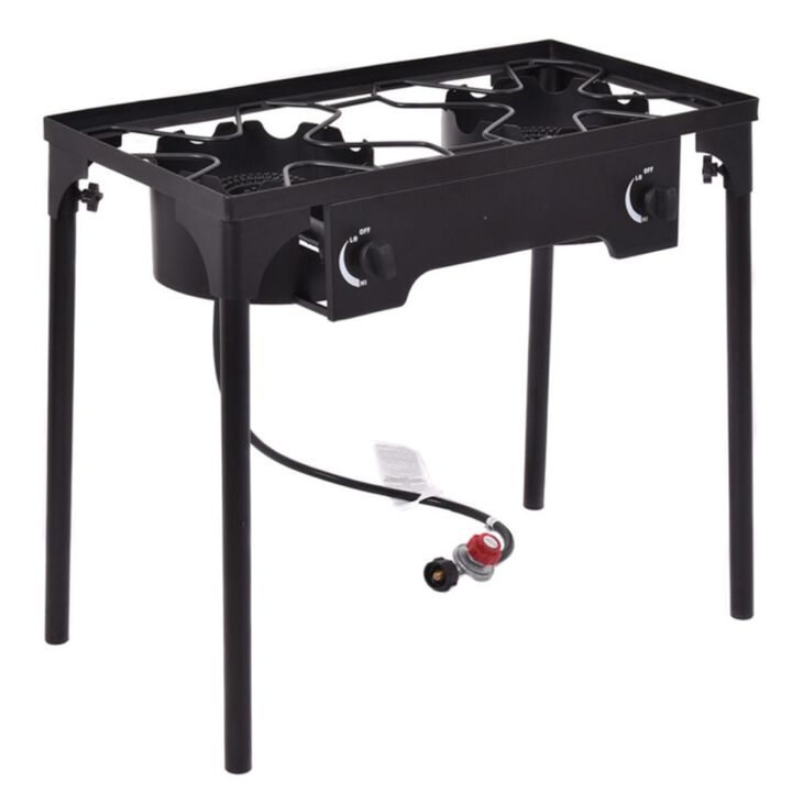Hivvago 150000 BTU Double Burner Outdoor Stove BBQ Grill